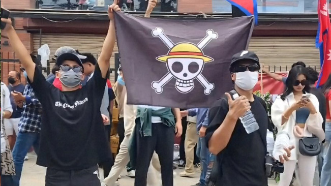 Tangkapan layar demo Nepal. [X]